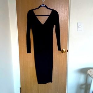 Black bodycon Topshop sweater dress, Size 6